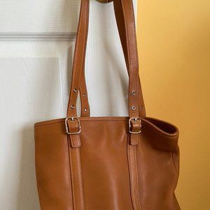 Authentic Tan Leather Coach Tote